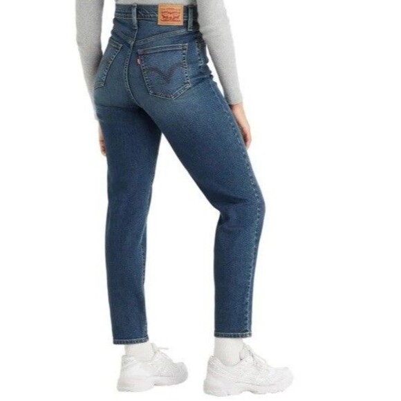 Levi's High Waisted Mom Jeans Dark Blue (Moving Target) 28X29 NWT - Picture 3 of 3